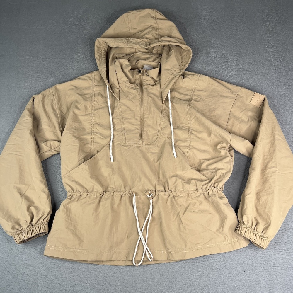 Calia Hooded Windbreaker Jacket Womens Large Water Repellent Drawstring Lightwei